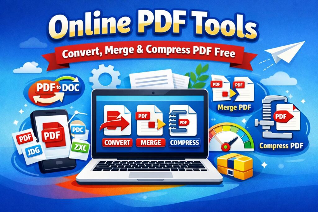 Online PDF tools to convert, merge and compress PDF files for free