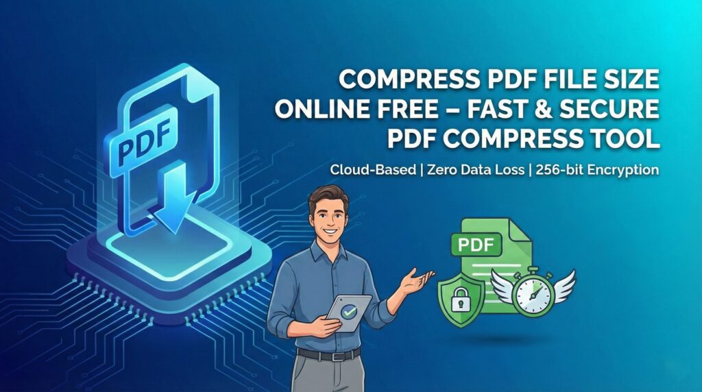 Compress PDF file size online free using fast and secure PDF compress tool without losing quality