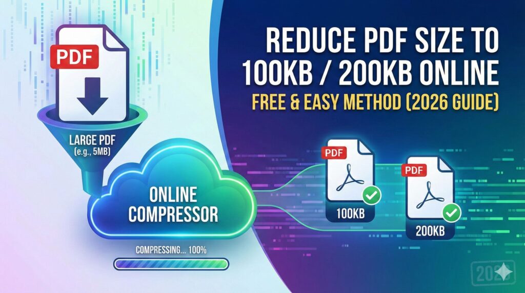 Reduce PDF size to 100KB or 200KB online free PDF compressor tool